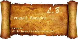 Lengyel Benedek névjegykártya